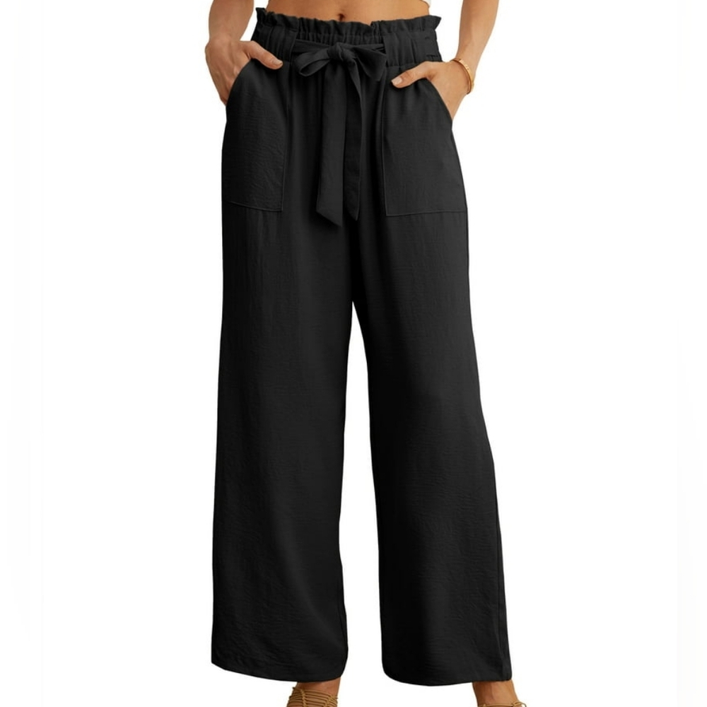GAP Elegant Wide-Leg Pants With Front Tie